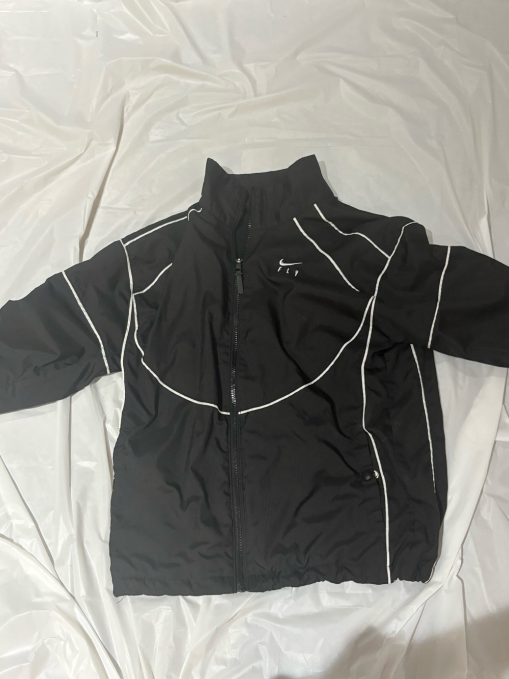 Nike Black Lightweight Jacket with White Piping